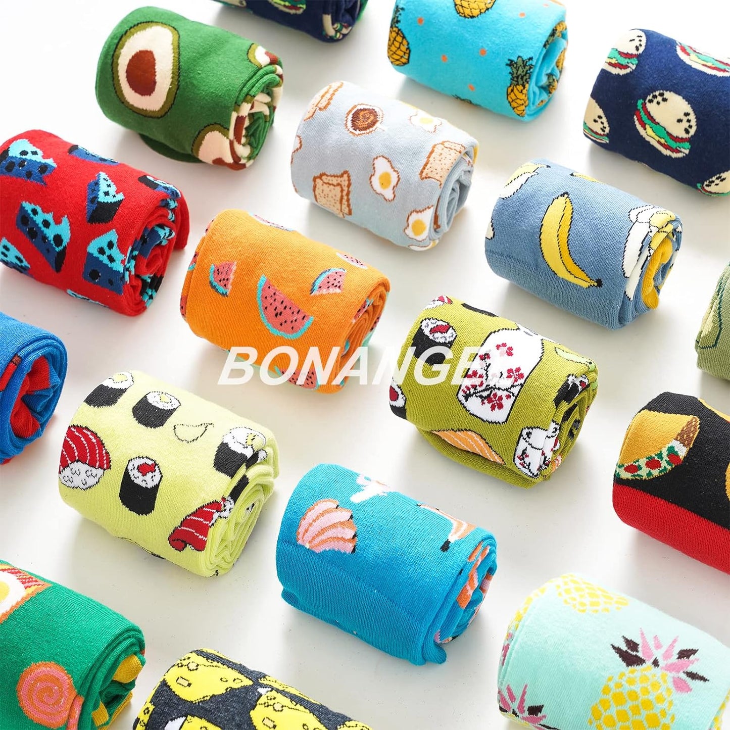 BONANGEL Fun & Funny Novelty Socks for Men - Cool Crazy Animal & Food Graphic Crew Socks