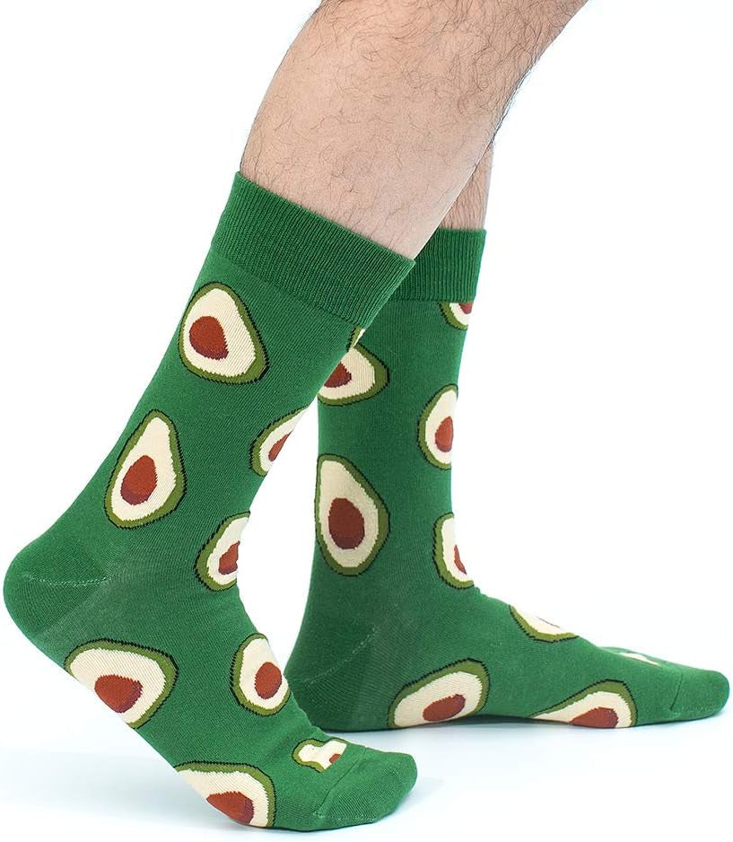 BONANGEL Fun & Funny Novelty Socks for Men - Cool Crazy Animal & Food Graphic Crew Socks