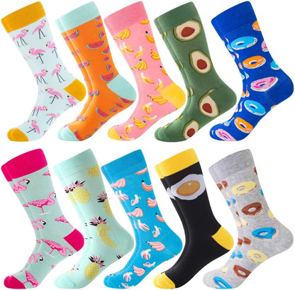 BONANGEL Fun & Funny Novelty Socks for Men - Cool Crazy Animal & Food Graphic Crew Socks