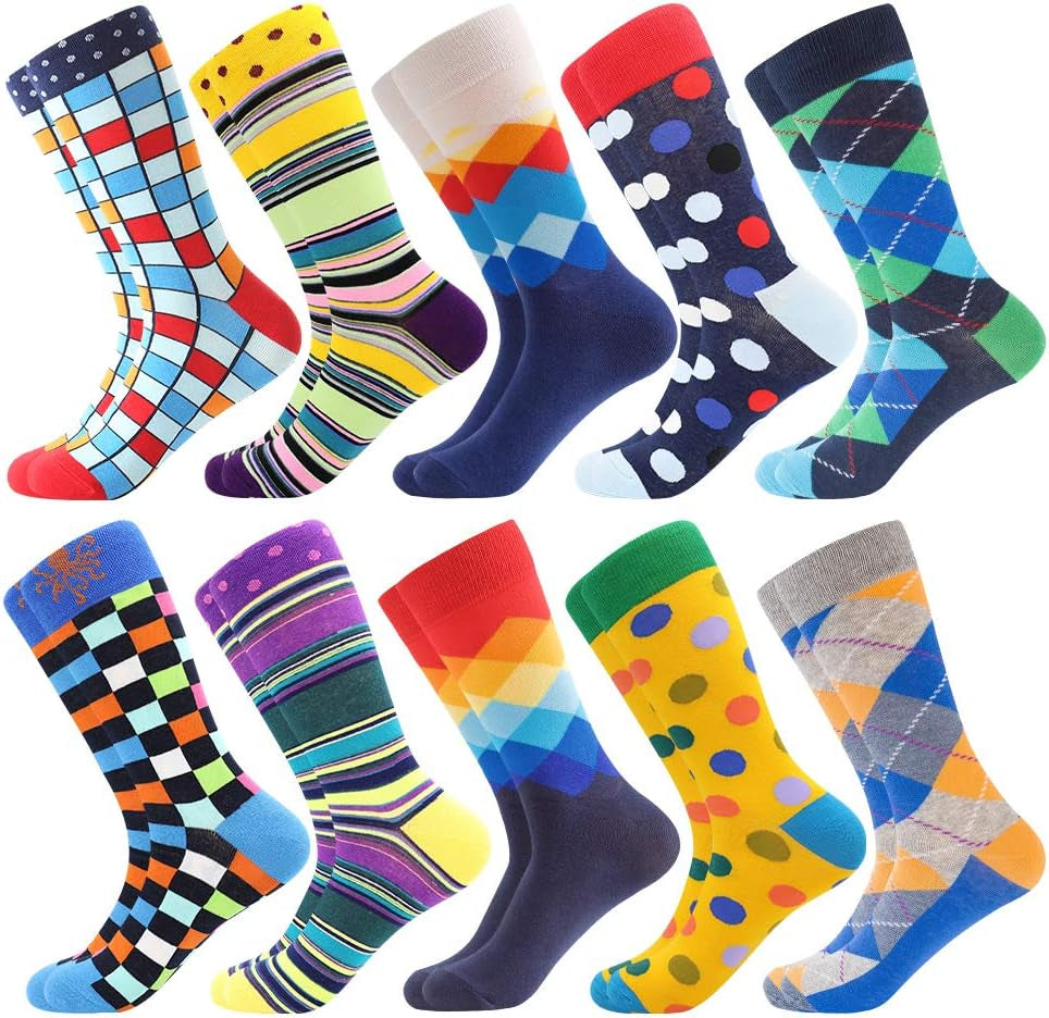 BONANGEL Fun & Funny Novelty Socks for Men - Cool Crazy Animal & Food Graphic Crew Socks