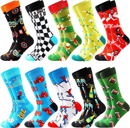 BONANGEL Fun & Funny Novelty Socks for Men - Cool Crazy Animal & Food Graphic Crew Socks