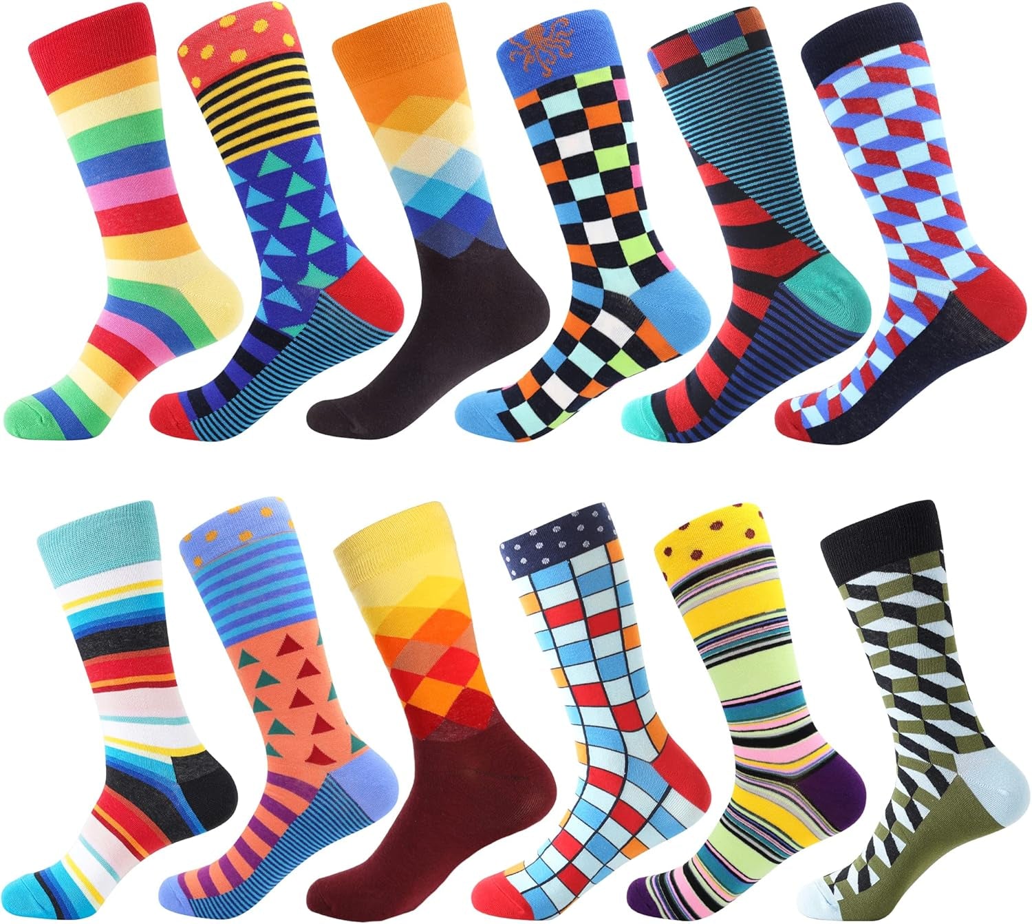 BONANGEL Fun & Funny Novelty Socks for Men - Cool Crazy Animal & Food Graphic Crew Socks