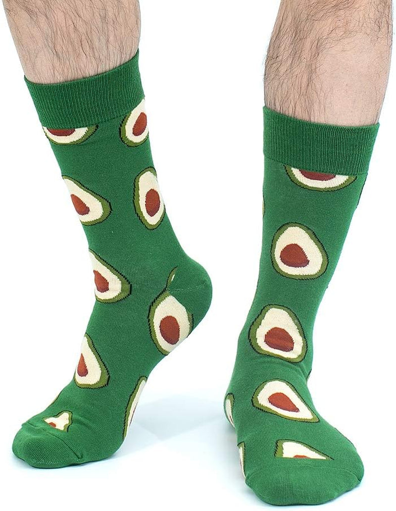 BONANGEL Fun & Funny Novelty Socks for Men - Cool Crazy Animal & Food Graphic Crew Socks