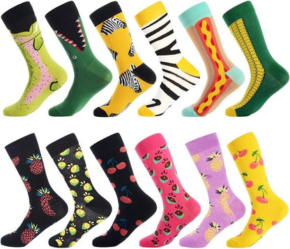 BONANGEL Fun & Funny Novelty Socks for Men - Cool Crazy Animal & Food Graphic Crew Socks