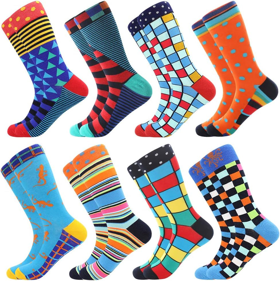 BONANGEL Fun & Funny Novelty Socks for Men - Cool Crazy Animal & Food Graphic Crew Socks