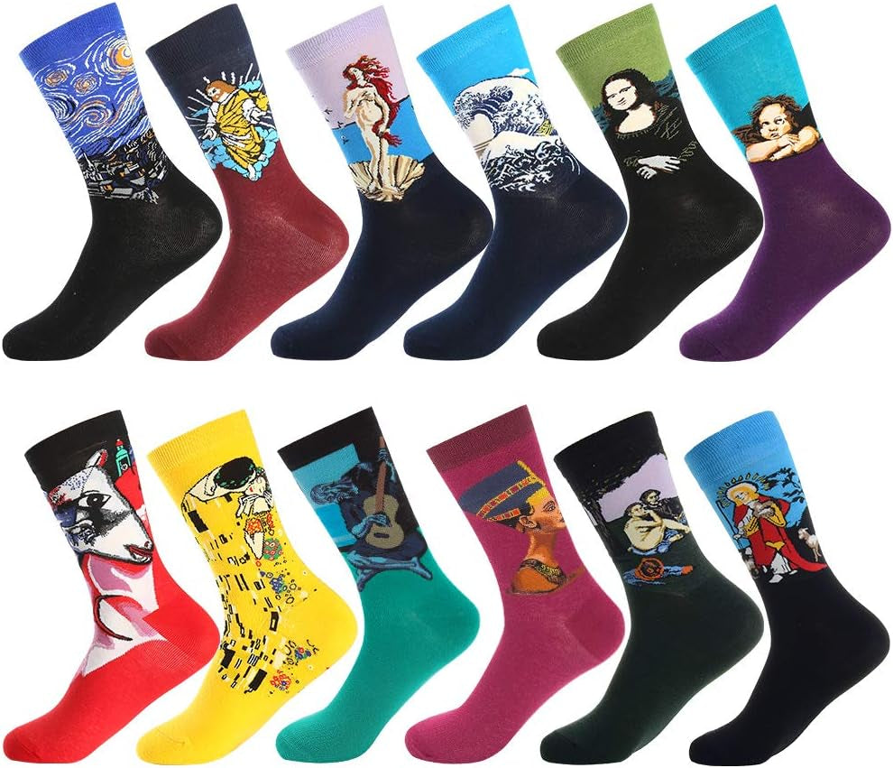 BONANGEL Fun & Funny Novelty Socks for Men - Cool Crazy Animal & Food Graphic Crew Socks