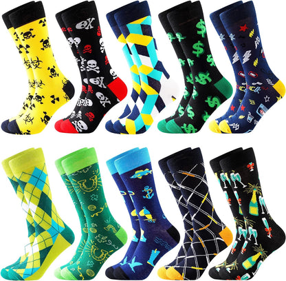 BONANGEL Fun & Funny Novelty Socks for Men - Cool Crazy Animal & Food Graphic Crew Socks